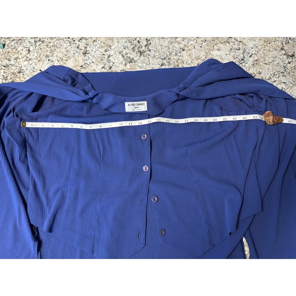 Alfred Dunner Womens 3 Piece Set Royal Blue Cardigan Vest Pants Size 18W - Picture 7 of 8